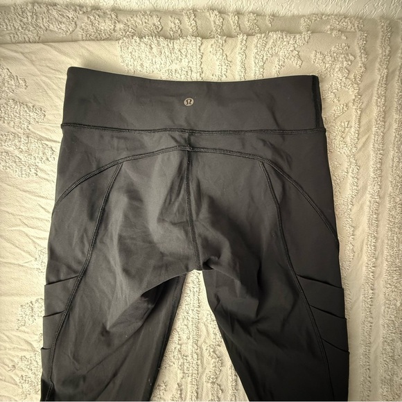 Lululemon Legging Womens Black Braid  Lasercut Athletic High Rise - Picture 5 of 9